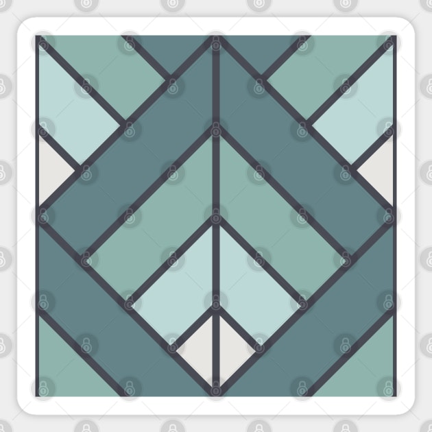 Geometric Pattern: Art Deco Diamond: Seafoam Sticker by Red Wolf